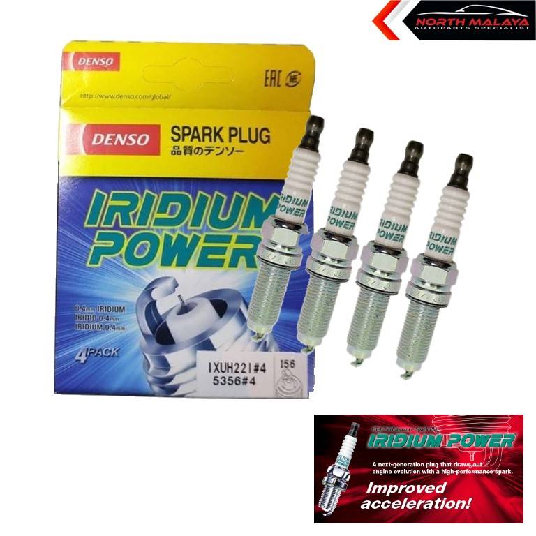 ORIGINAL DENSO Iridium Power Spark Plug IXUH22I #5356 (4PCS) Axia 1.0 /  Bezza 1.0 / Forte 1.6 / Ertiga /
