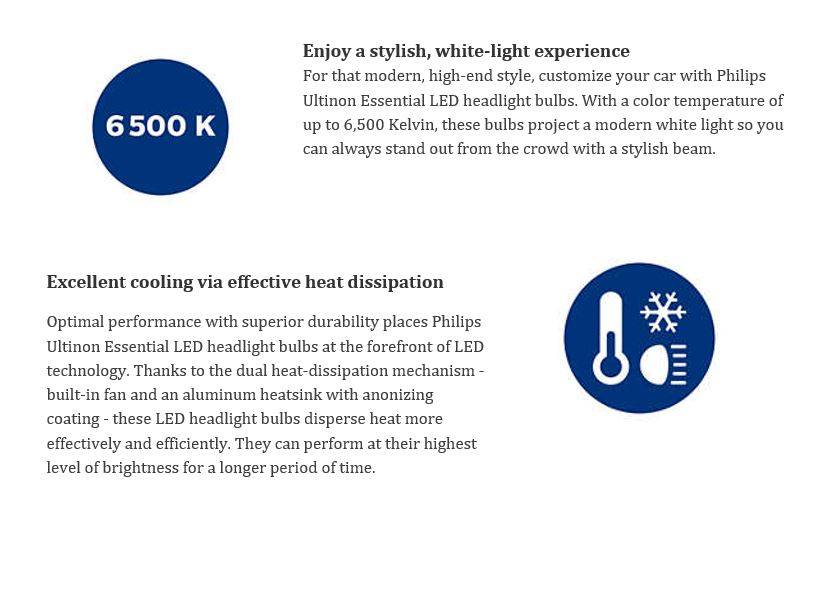 PHILIPS ULTINON ESSENTIAL LED H7 6500K 11972UE2X2 