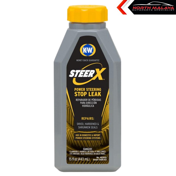 K&W STEERX POWER STEERING STOP LEAK, 15 FL OZ