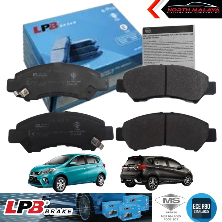 LPB BRAKE PAD FRONT A27770 PERODUA MYVI LAGI BEST (3RD GEN) D20N 1.3,1.5 2017